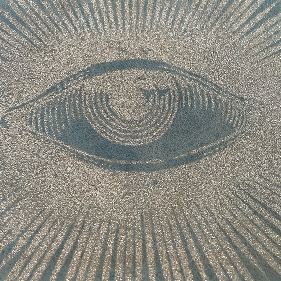 TOTEM Blue Suede Clutch with Silver Embossed Design - Picture 2 of 8